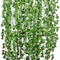 hot【cw】 230cm Artificial plant ivy 1pcs green silk artificial hanging vines leaf plants leaves diy Wall Wedding Decoration