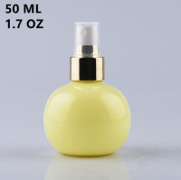 30 PCS 120 ML Pink Yellow Round Plastic Perfume Bottle Cosmetic Liquid Dispensing Container Golden Silver Spray New Packaging