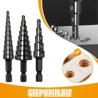 3Pcs 3-12mm 4-12mm 4-20mm HSS Straight Groove Step Drill Bit Titanium Coated Wood Metal Hole Cutter Core Drilling Power Tool Set