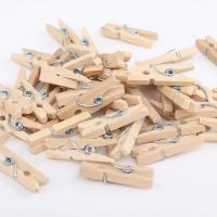 50/100Pcs Small Size Natural Wooden Clips 25mm Mini Photo Clips Clothespin Craft Decoration Clips School Office Accessories Clips Pins Tacks