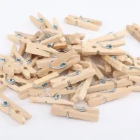 50/100/200PCS 2.5CM Mini Natural Wooden Clothes Photo Paper Clothespin Craft Clips Portable Wood Clamp Clips Pins Tacks