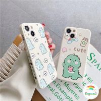 【NEW Popular】?คลังสินค้าพร้อม?เคส iPhone เข้ากันได้กับ iPhone 14 13 12 11 Pro Max Xr Xs Se 2020 7 8 6 6S Plus Mini เคสคู่ไดโนเสาร์น่ารักนิ่ม TPU ป้องกันโทรศัพท์เลนส์ซิลิโคน