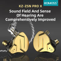 Romoss หูฟัง Kz Zsn Pro X 1BA 1DD ไดรฟ์ไฮบริดไฮไฟโลหะในหูหูฟังเบสเอียร์บัดกีฬาชุดหูฟังตัดเสียงรบกวน