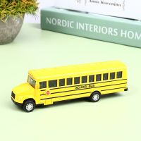 Mini Alloy Inertial School Bus Model Car Model Pull Back Toys Model Cars Vehicle Gifts Kids Boy Toys For Children Birthday Gift