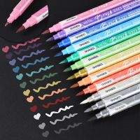 12pcs metallic color double pointed Marker set suitable for adult and children coloring art lettering fine art drawing manual