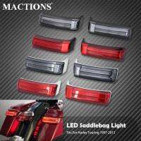 รถมอเตอร์ไซด์ LED Saddlebag ไฟสัญญาณเลี้ยวตัวบ่งชี้เบรกแสงสำหรับ Harley Tou Road King แบบจำกัด CVO FLHR 1997-2012 2013