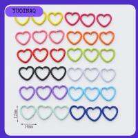 YUOINAQ 300pcs สีสันสดใส แหวนกระโดดหัวใจเปิด รูปหัวใจ โลหะสำหรับตกแต่ง ห่วงกระโดดลิงค์ด่วน แข็งแรงและทนทาน 1412มม. ขั้วต่อแหวนกระโดดรูปหัวใจ สำหรับงานฝีมือ DIY