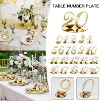 10pcs 1 10/11 20 Number Acrylic Table Numbers Diy Romantic Gold Table Sign Card For Wedding Birthday Party Decoration W8v0