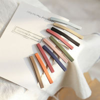 【cw】 Morandi Hairpin Female Korean Simple Word Clip Internet Celebrity Bang Clip Colorful Hairpin Texture Headdress Clip ！