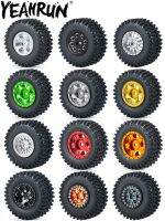 YEAHRUN 4PCS 1.0" Beadlock Wheel Rims and Rubber Tyres Set for 1/18 TRX4M  1/24 Axial SCX24 RC Crawler Upgrade Parts