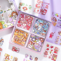 100 pcsbox Cute galaxy girl Journal Sticker Kawaii Stationery Cartoon Scrapbooking Decoration Material Diary Stickers Supplies