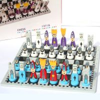 Hot Euramerican Cartoon Chessman Wooden Chess Set International Solid Wood Chess Pieces Toy Child Entertainment Gift Board Games