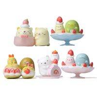 [AhQ ornaments] 5ชิ้น/เซ็ตการ์ตูนขนมชุดอะนิเมะ Sumikko Gurashi หมีพีวีซีแอ็คชั่นของเล่นรูปแบบสะสมเด็กของขวัญหน้ารถ Decors