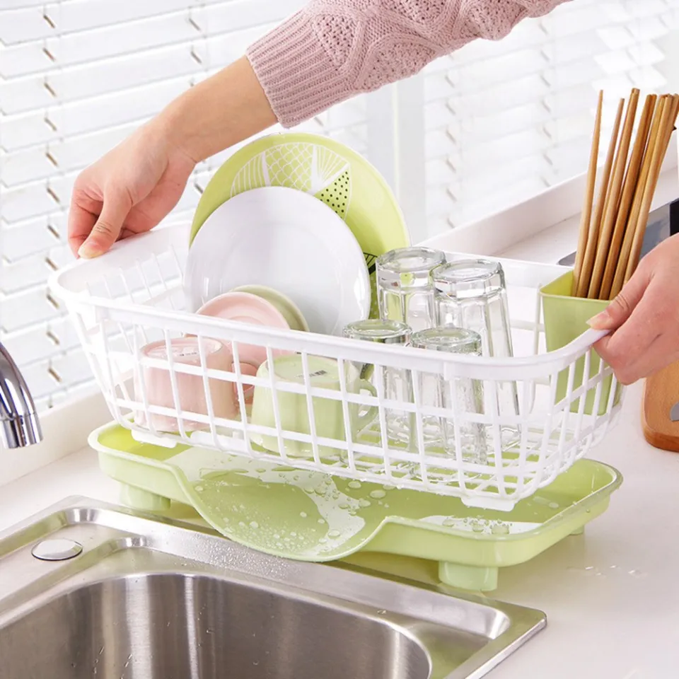 1PC Plastic Washing Holder Basket Great Kitchen Sink Dish Drainer