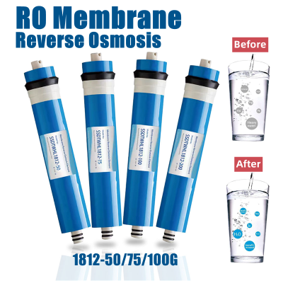 Home Kitchen Water Drinking Treatment 50/75/100 GPD Reverse Osmosis RO Membrane For Kitchen Replacement Water System Filter Purifier Micron Fine Filter