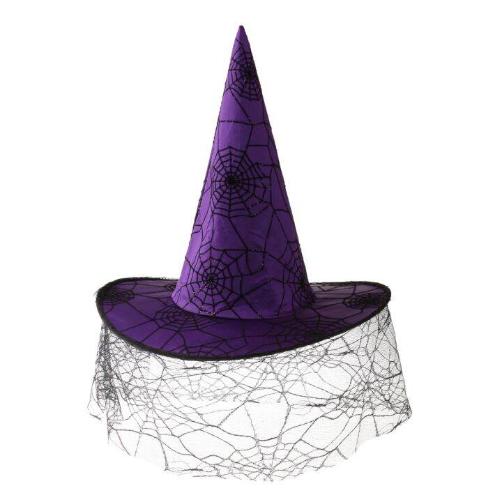 peaked-cap-veil-spiderweb-witch-hat-costume-accessory