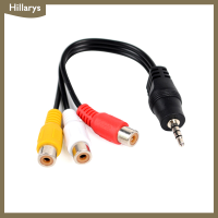 [Hillarys] อะแดปเตอร์สเตอริโอสายสัญญาณเสียงสำหรับวิดีโอ AV ตัวผู้-3RCA ขนาด28ซม. 3.5มม.