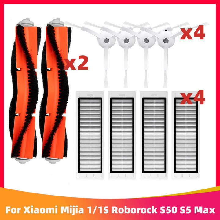 สำหรับหุ่นยนต์-mi-เครื่องดูดฝุ่น1-1-s-roborock-s4-s5-s50-s51-s6-s45สูงสุดอะไหล่แปรงด้านข้างหลักฝาครอบแปรงตัวกรอง-hepa