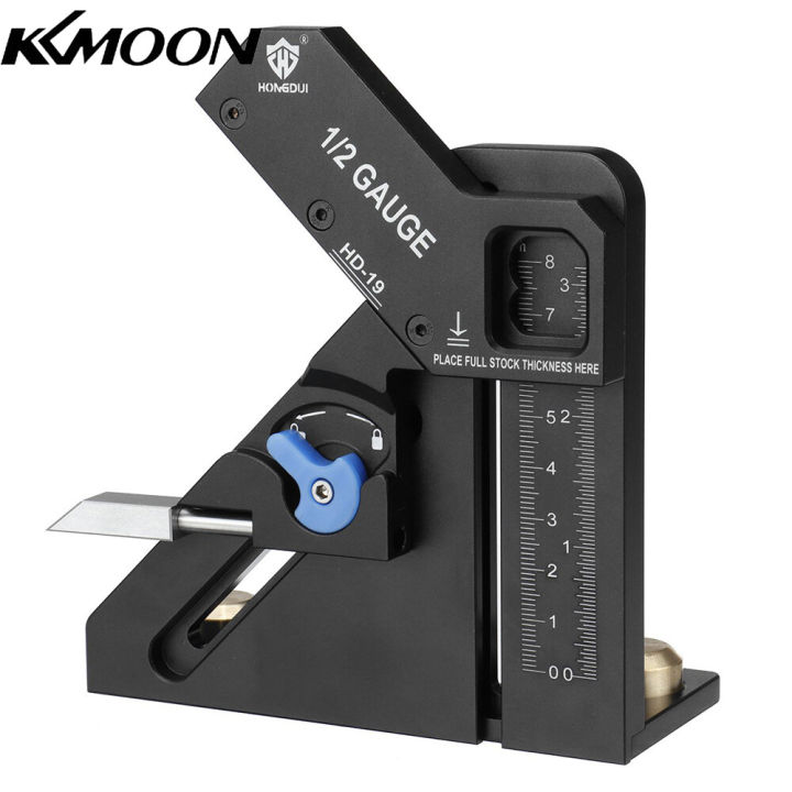 kkmoon-เครื่องวัด1-2ชิ้นงานเครื่องค้นหาศูนย์อะลูมินัมอัลลอยแม่นยำโดยอัตโนมัติศูนย์การทำเครื่องหมายเครื่องมือวัด1-2เครื่องมือช่างไม้สำหรับเราเตอร์-tablesaw