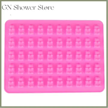 50 Cavity Gummy Bear Silicone Mold, Pink Silicone, Resin Mold