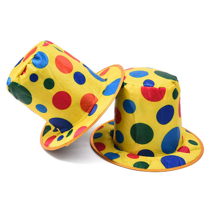 polka-dots-clown-hat-tie-bow-clown-nose-circus-accessories-for-party-holiday-festival-props-costume-cosplay-halloween