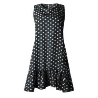 ZZOOI Women Summer Dress Fashion Polka Dot Sleeveless Beach Mini Dress For Women Casual Print Short Loose Blue Sundress 2020 Plus Size