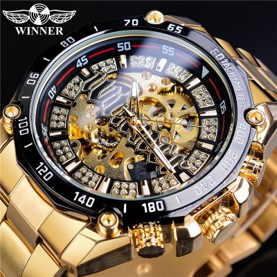 The new winner euramerican style mens leisure hollow out mechanical movement automatic watches ☫