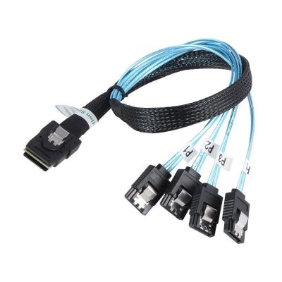 Chaunceybi Cable Mini-SAS SFF-8087 To 4 4i SFF8087 36P 7P 12Gbps 50cm Hard Drive Data