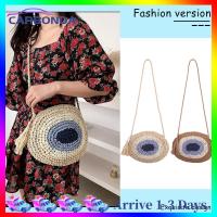 Women Straw Rope Woven Shoulder Messenger Bag Beach Color Splicing Handbag