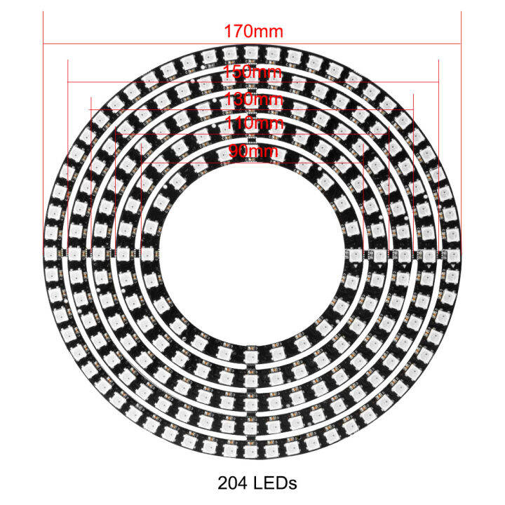 WS2812B Modules DIY RGB LED Ring 37 to 241 Pixels Modules SK6812 5050 ...