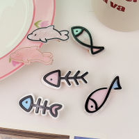 Creative small fish hairpin fish bone funny alligator clip hair clip Headdress Women Hair Accessories