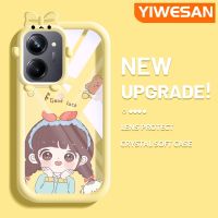 YIWESAN เคสสำหรับ Realme 10 Realme 10 Pro Plus 5G เคสสาวน่ารักการ์ตูนสีสันสดใสโปร่งใสเคสซิลิโคนกันกระแทกโทรศัพท์เคสนิ่มป้องกันเลนส์กล้องเคสใส