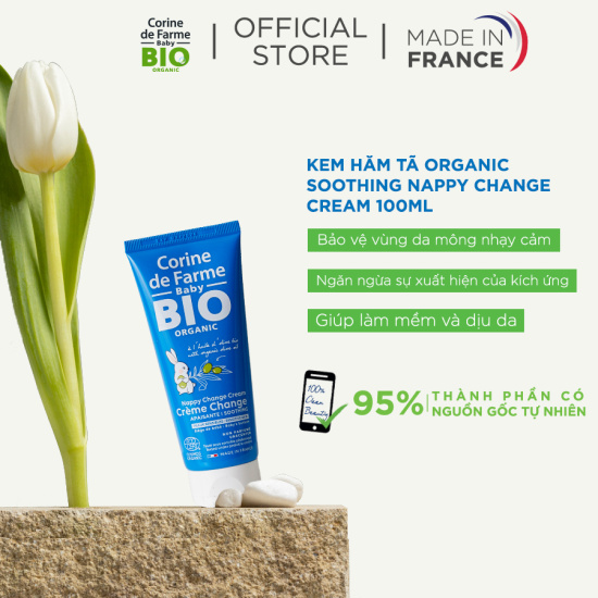 Kem dưỡng ẩm, chống hăm tã cho mông bé corine de farme organic soothing - ảnh sản phẩm 5