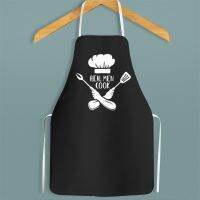 Modern Black Simple Words Printed Apron Waterproof Oil-proof for Adult Children Kitchen Accessories Studio Coffee Shop Overalls Aprons