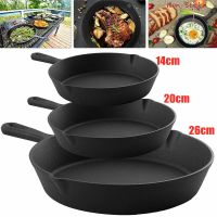 3Pcs/Set 14-26CM Cast Iron Skillet Frying Pan for Gas Induction Cooker Eggs Pancake Pot Non-stick Kitchen Dining Tools Cookware