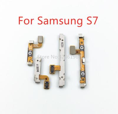 ใช้กับ G930U Samsung Galaxy S7 G930F G9300ขอบ S7 G935F G935U G9350ปุ่มสวิทช์ไฟปุ่มปรับระดับเสียงสายเคเบิลนุ่มแทนที่