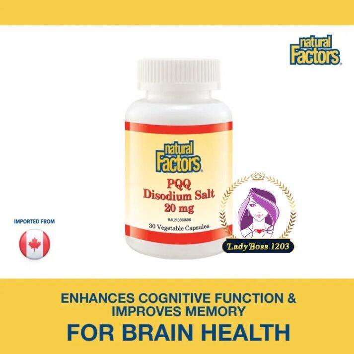 natural Factors PQQ Pyrroloquinoline Quinone Disodium Salt 20mg for