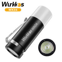 Wurkkos USB ไฟฉายจิ๋ว WK04 C ไฟฉายชาร์จไฟได้อะลูมินัมอัลลอยพร้อมโคมไฟสีขาว + สีแดงไฟ LED