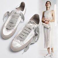 COD DSFGREYTRUYTU New Korean white shoes sports 2020 dirty shoes flat silk satin women niche Spanish canvas shoes『