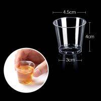 【JIU YU】☬  Mini Plástico Transparente Descartável Partido Tiro Óculos Geléia Copos Copos Aniversário Acessórios de Cozinha 50Pcs por Conjunto