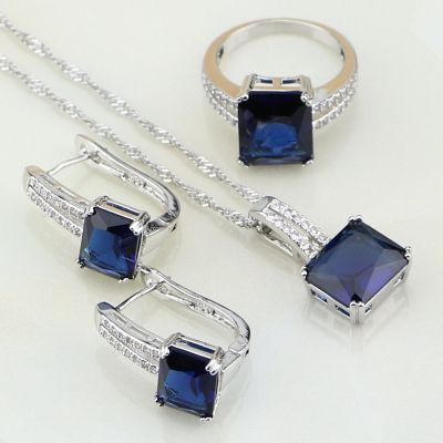 【CC】 Rhinestone CZ Costume Jewelry 925 Bridal Sets for Wedding Earring/Pendant/Necklace/Ring