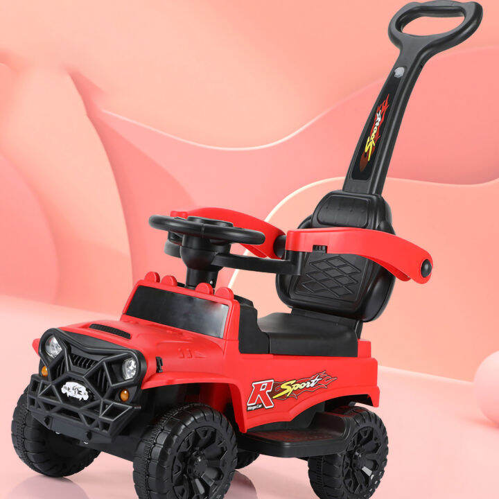 Toddler Ride On Push Toy Car 4 Wheel Multifunction Light Music Toy Push