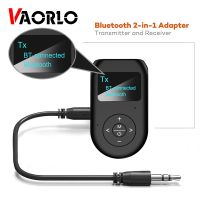 VAORLO Bluetooth 5.0 Audio Receiver Transmitter with LCD Display Mic Handfrees Calling 3.5mm AUX Stereo Wireless Adapter For TV