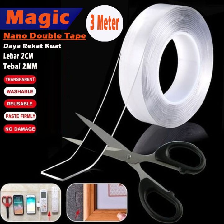 Dadidu Nano Magic Double Tape Bening Panjang 3 Meter Nano Tape Lakban Perekat Nano Ajaib 0471