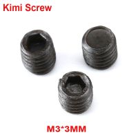 50 Pcs Black Carbon Steel Metric Thread Grub Screws M3x3MM Kimi Set Screws 3mm Length Hexagon Socket Screws