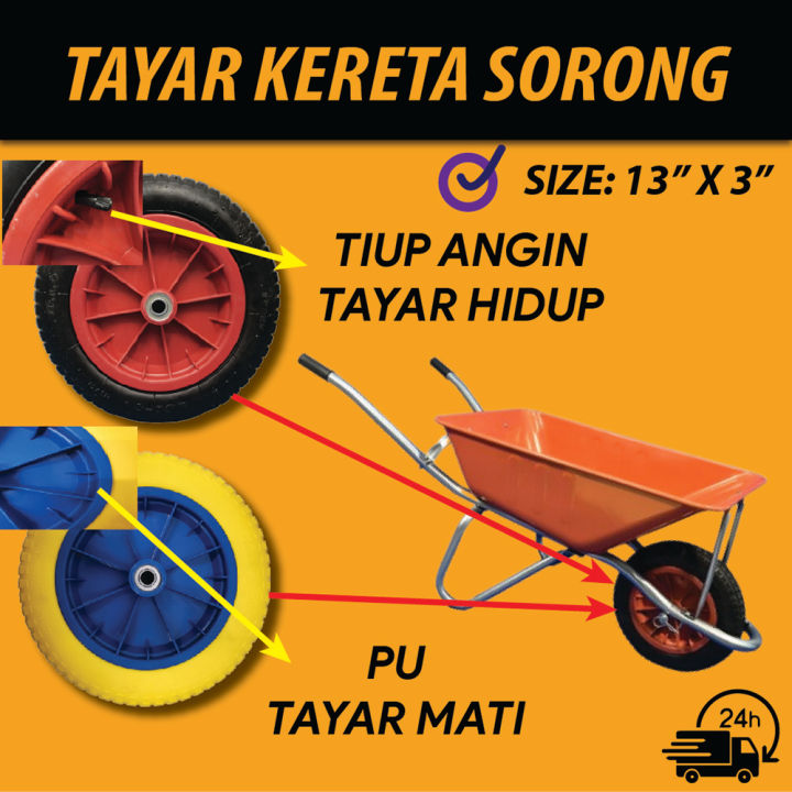 Wheel Barrow Air Tyre / PU Tyre / Tayar kereta sorong / Tayar kereta ...