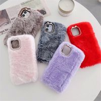 Warmฤดูหนาวผ้ากำมะหยี่ขนปุยเคสโทรศัพท์สำหรับIPhone 12 12pro 12Mini 12Promax 11 11Pro 11Promax X XS XR XsMas SE2020สีลูกอมเลนส์กรอบเพชรWarm SoftซิลิโคนปกหลังสำหรับIPhone 6 6S 6P 6SPlus 7 8 7Plus 8Plus