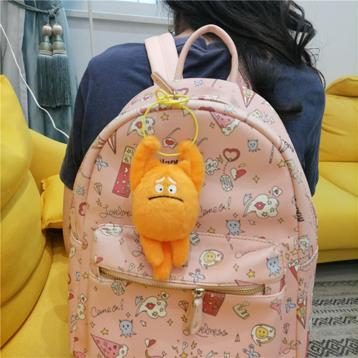 creative-social-terror-little-orange-cat-doll-plush-keychain-bookbag-pendant-girl-heart-doll-pendant