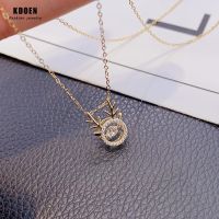 European and American fashion Designers Christmas Elk Pendant Necklace For Woman Fashion Korean Jewelry Luxury Clavicle Chain
