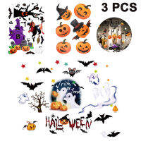 3 sets of Halloween window stickers bat ghost cat pumpkin stickers.